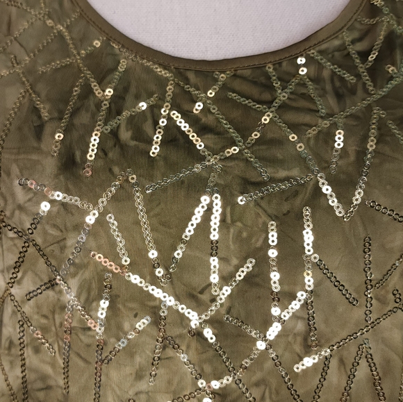 ๐ 3 for $15 Deal! ๐ Luciano Dante green sequin tank top S - Picture 4 of 6